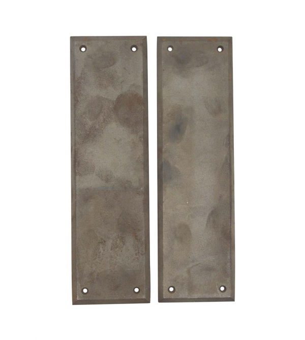 Push Plates - Pair of Cast Iron 12 in. Beveled Reading Commercial Door Push Plates