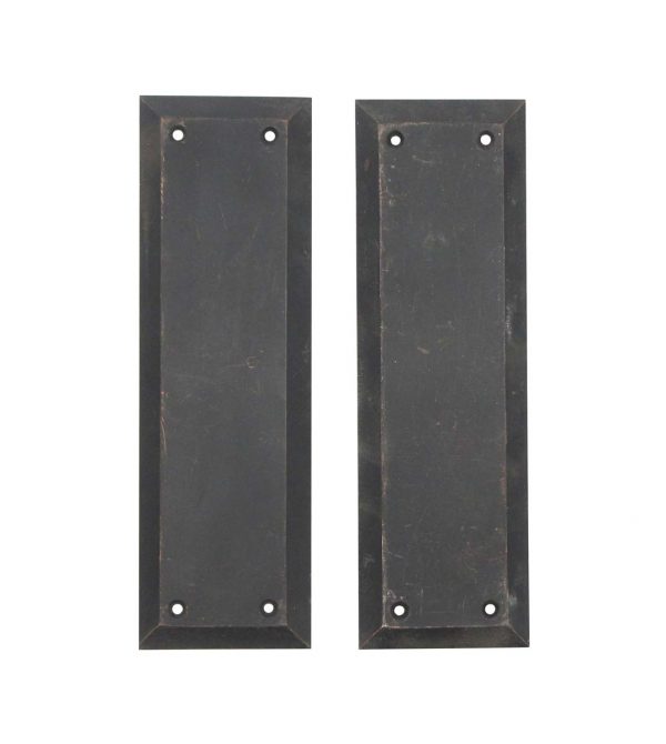 Push Plates - Pair of Classic 10 in. Commercial Beveled Steel Door Push Plates