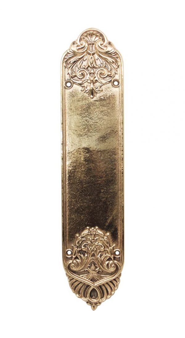 Push Plates - Rococo Gilded 11.75 in. Brass Door Push Plate