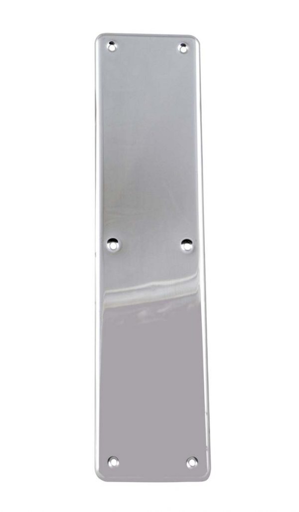 Push Plates - Vintage 15 in. Modern Chrome Plated Door Push Plate