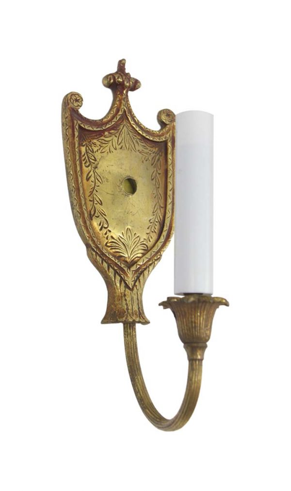 Sconces & Wall Lighting - 1910s Cast Brass 1 Arm Victorian Wall Sconce