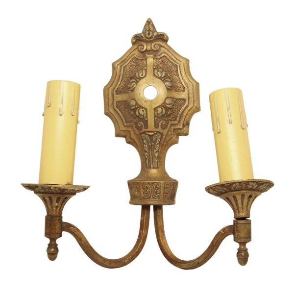 Sconces & Wall Lighting - 1920s Victorian 2 Arm Bronze Wall Sconce