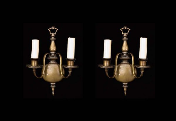 Sconces & Wall Lighting - American Williamsburg 2 Arm Bronze Wall Sconces