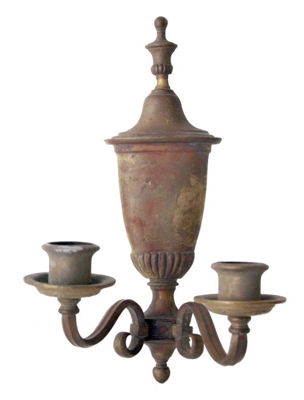 Sconces & Wall Lighting - Antique 2 Arm Traditional Brass Wall Sconce