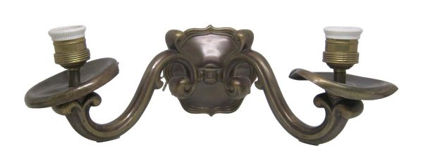 Sconces & Wall Lighting - Antique Traditional Brass 2 Arm Wall Sconce