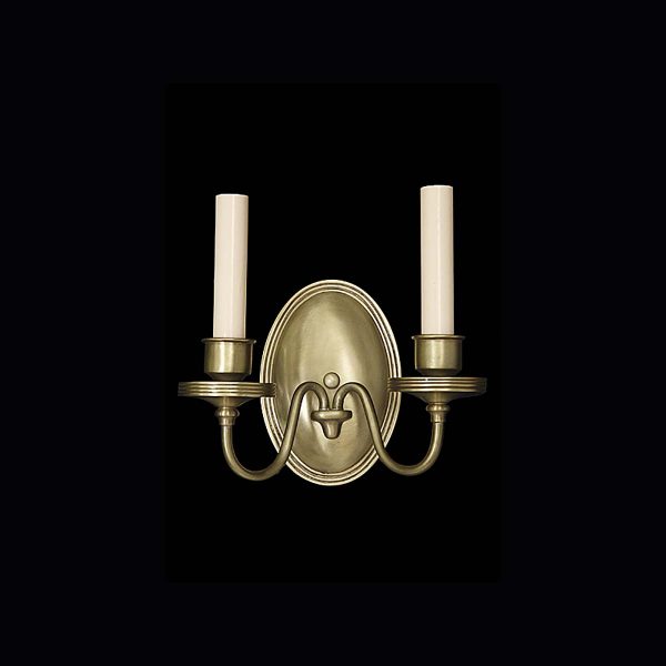 Sconces & Wall Lighting - Colonial Cast Brass 2 Arm Wall Sconce