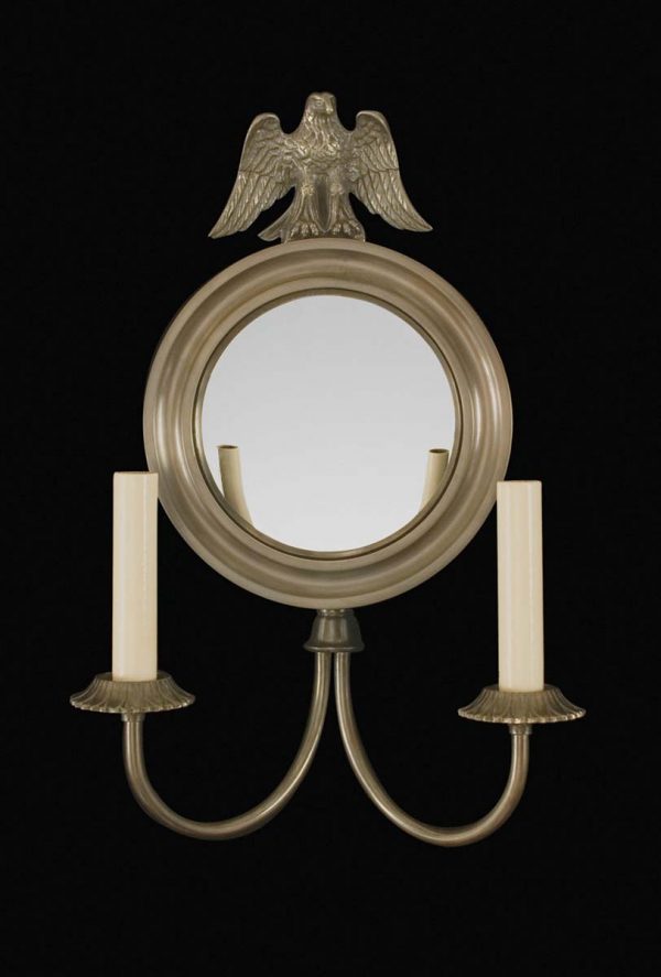 Sconces & Wall Lighting - Colonial Cast Brass Mirrored Eagle Wall Sconce