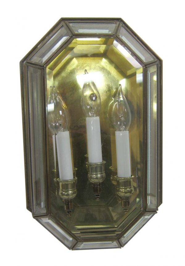 Sconces & Wall Lighting - Contemporary 3 Lite Enclosed Beveled Glass Wall Sconce
