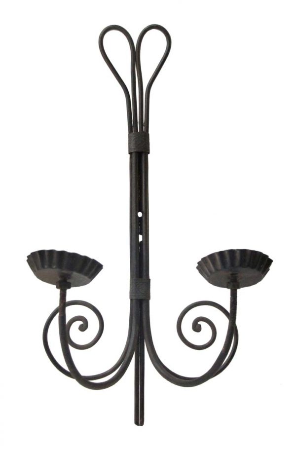 Sconces & Wall Lighting - Contemporary Black Metal Swirl 2 Arm Wall Sconce
