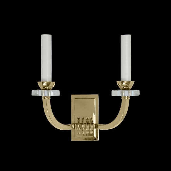 Sconces & Wall Lighting - French Art Deco 2 Arm Brass Wall Sconce