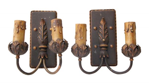 Sconces & Wall Lighting - Pair of 1930s French Double Arm Wall Sconces