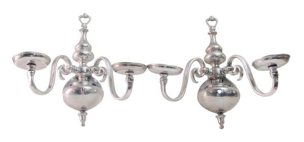 Sconces & Wall Lighting - Pair of 1940s Silver Plated Flemish Wall Sconces