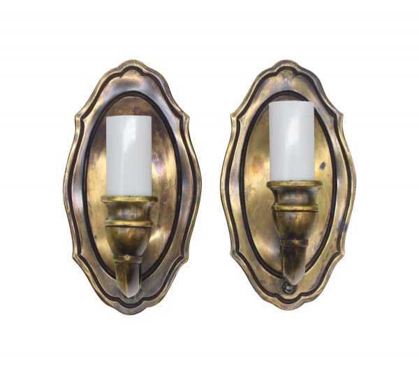 Sconces & Wall Lighting - Pair of Traditional Brass 1 Arm Wall Sconces