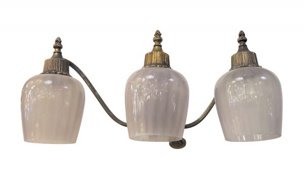 Sconces & Wall Lighting - Waldorf Astoria Brass 3 Light Sconce with Glass Tulip Shades