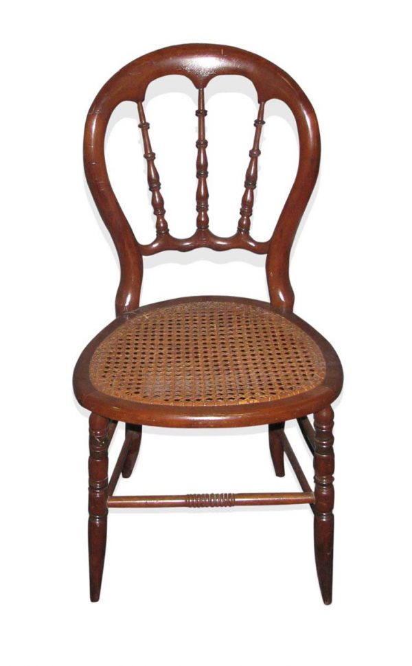 Seating - Antique Medium Tone Wood Cane Chair