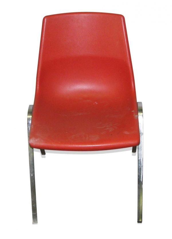 Seating - Vintage Retro Red Chair with Steel Legs