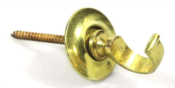 Single Hooks - Vintage Polished Brass Hook with Rosette