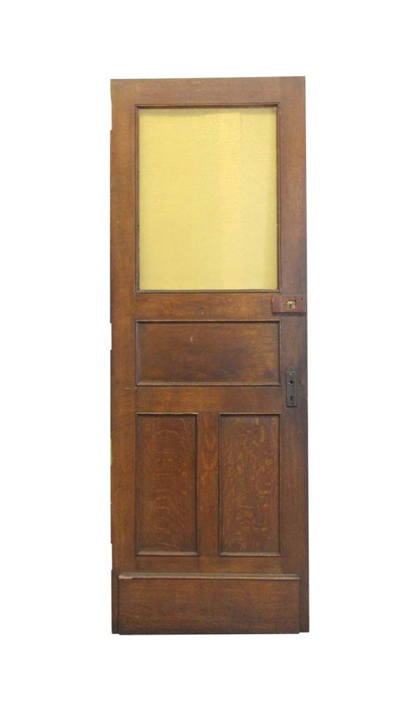 Standard Doors - Antique Amber Glass Lite Oak Privacy Door 84.25 x 30