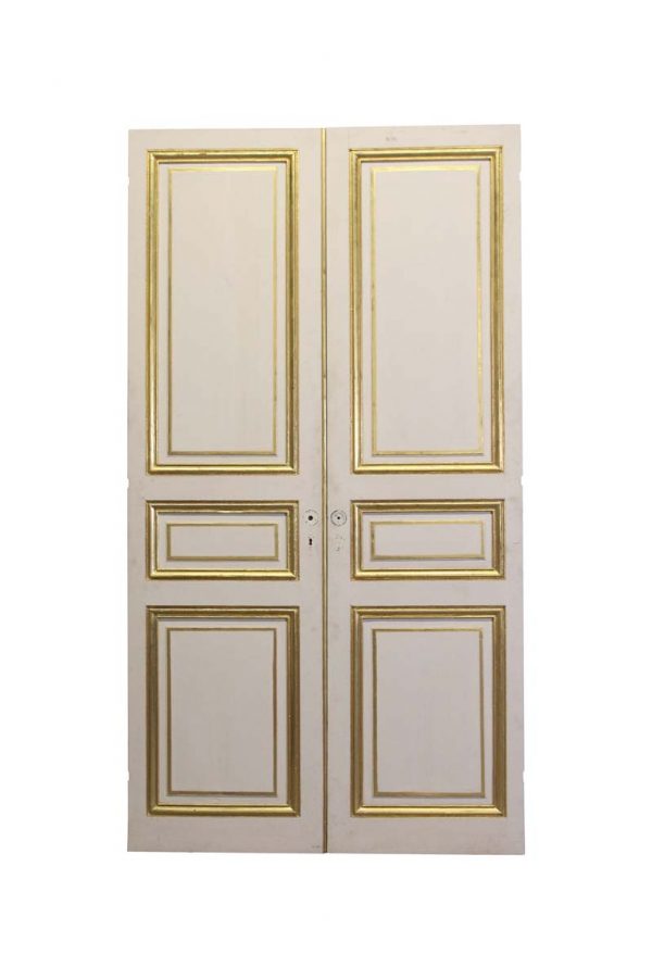 Standard Doors - Vintage 3 Raised Panel Gold Leaf Double Doors 88 x 48.25