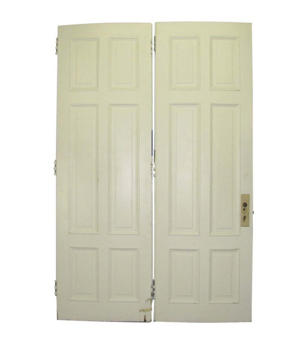 Standard Doors - Vintage 6 Panel White Hinged Double Doors 93.25 x 61