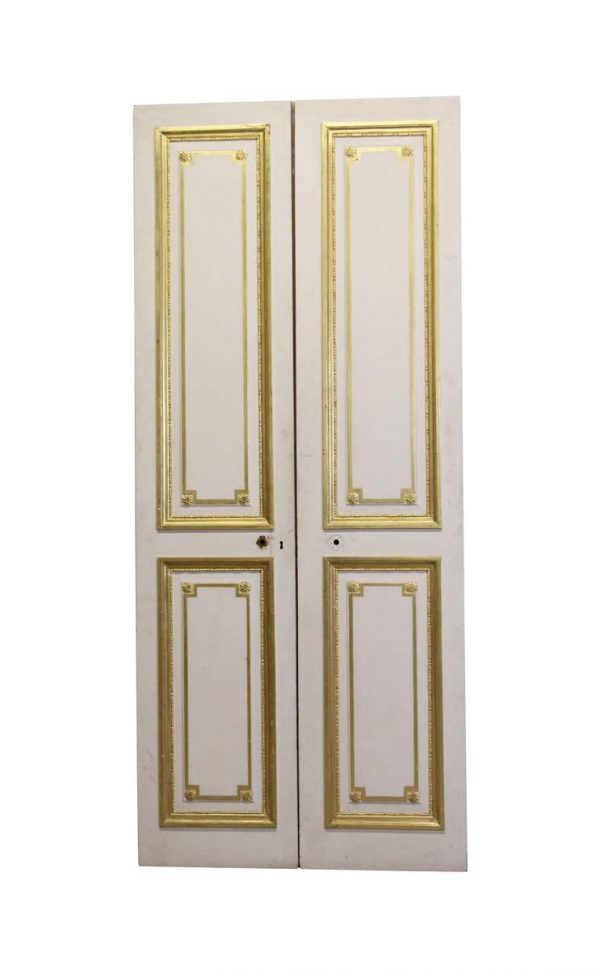 Standard Doors - Vintage Raised Panel with Gold Leaf Double Doors 89.25 x 38.75