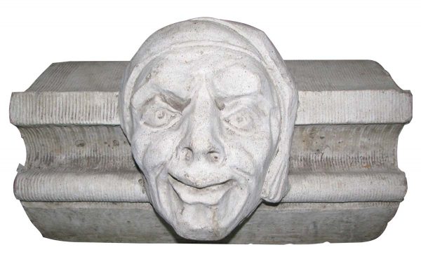Stone & Terra Cotta - Newly Made Carved Man's Head 20 in. Trim Stone