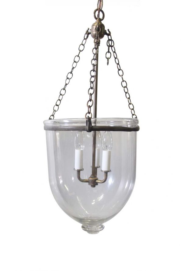 Up Lights - Antique Hand Blown 10.25 in. Austrian Crystal Bell Jar Pendant Light