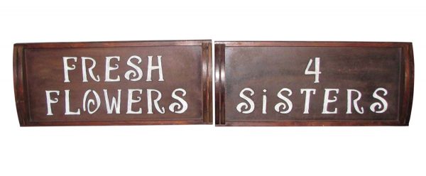 Vintage Signs - Pair of Wooden Fresh Flowers Serving Trays