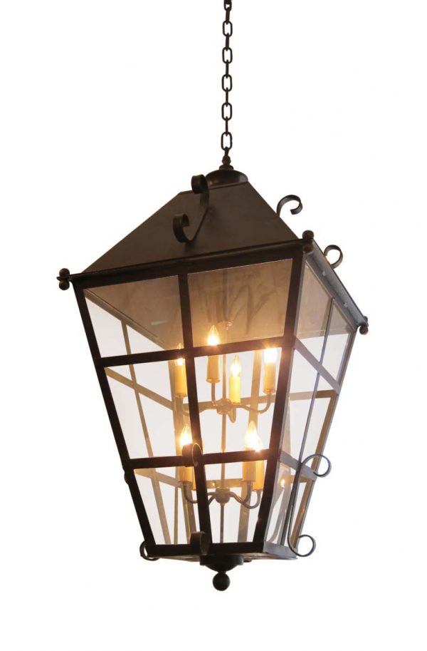 Wall & Ceiling Lanterns - Antique Traditional 4 Foot Cast Iron Ceiling Lantern
