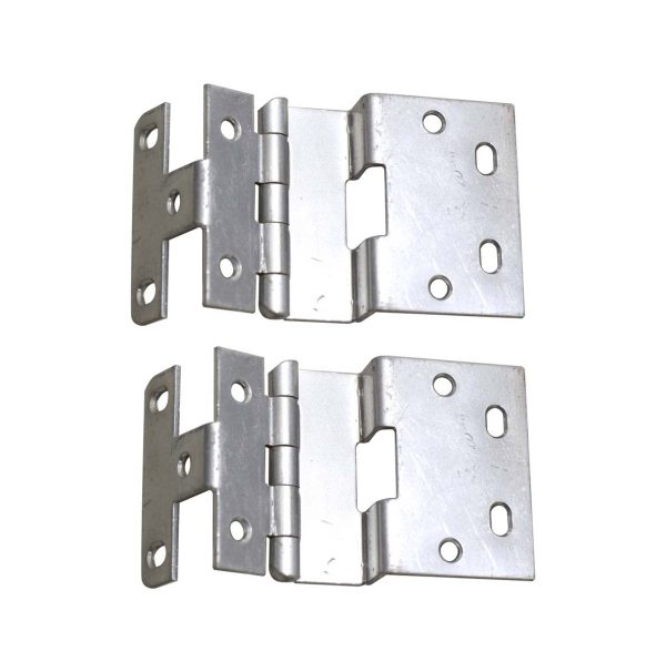 Cabinet & Furniture Hinges - Pair of Nickel Plated Brass Partial Wrap Cabinet Hinges