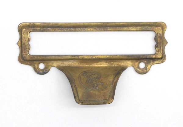 Cabinet & Furniture Pulls - Antique Y & E Brass Drawer Bin Pull with Slot