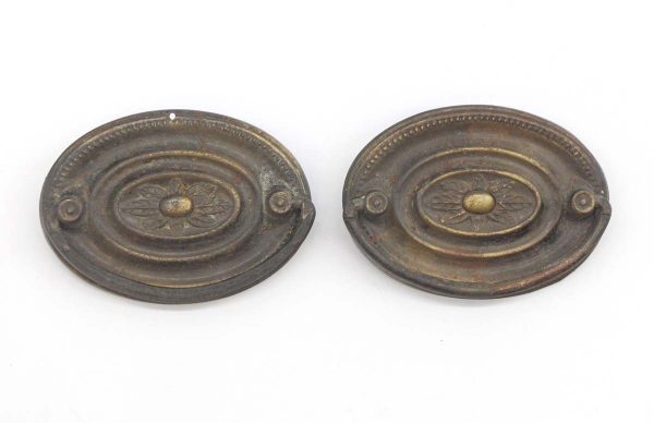Cabinet & Furniture Pulls - Pair of Steel Floral 3.25 in. Traditional Bail Drawer Pulls