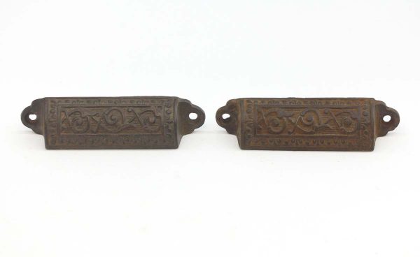 Cabinet & Furniture Pulls - Pair of Victorian 4.25 in. Cast Iron Cup Bin Pulls