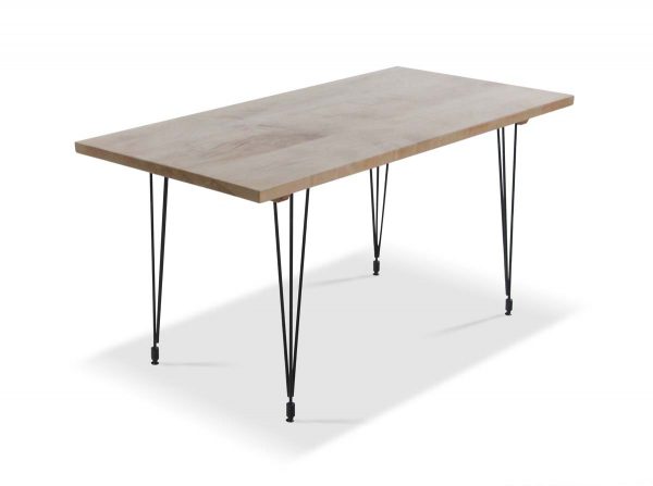 Farm Tables - Handmade Natural Maple Table with Steel Hairpin Legs