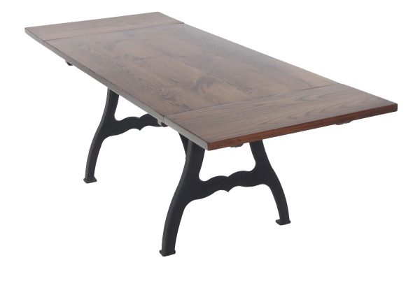 Farm Tables - Reclaimed Oak & Cast Iron New York Legs Dining Table with 2 Extensions