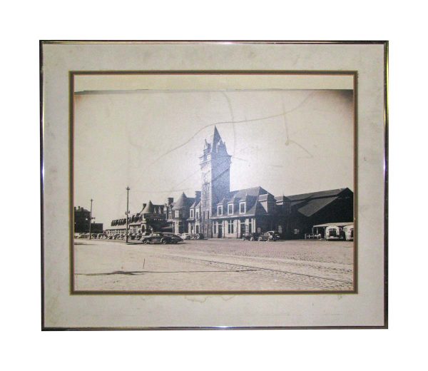Photographs - 1920s Framed Train Station Photograph