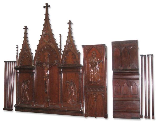 Religious Antiques - 19th Century Gothic Carved Wooden Altar Pieces