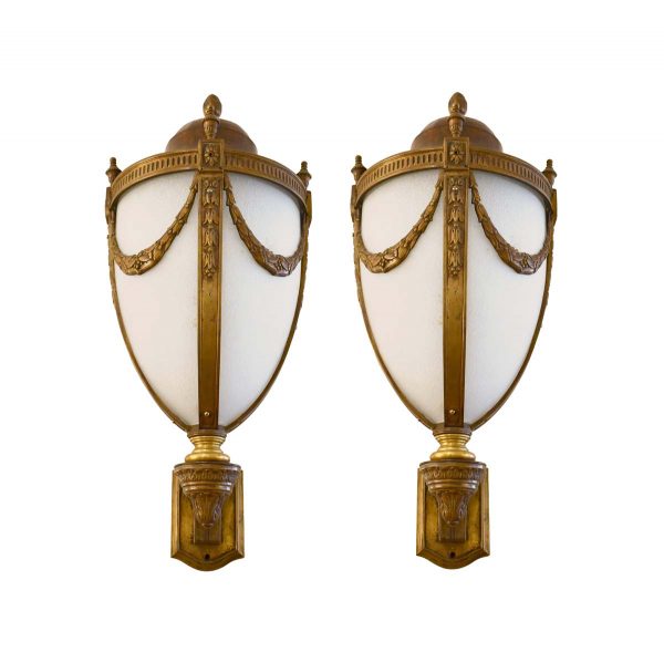 Sconces & Wall Lighting - Pair of Victorian Exterior Bronze Wall Sconces