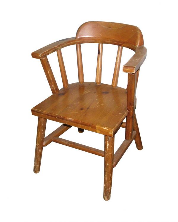 Seating - Vintage Solid Pine Wooden Captains Chair
