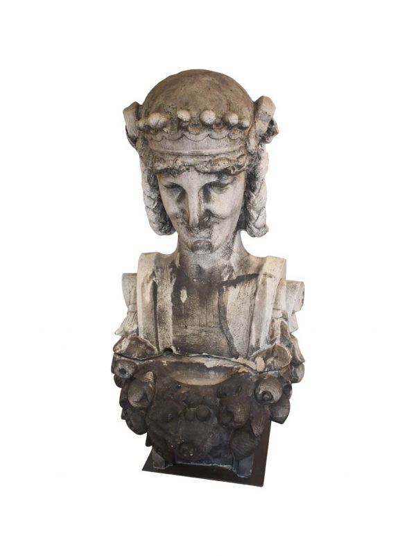 Stone & Terra Cotta - Antique Salvaged Vanderbilt Stone Ariadne Head