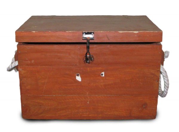 Trunks - Vintage Wooden Marine Chest with Rope Handles