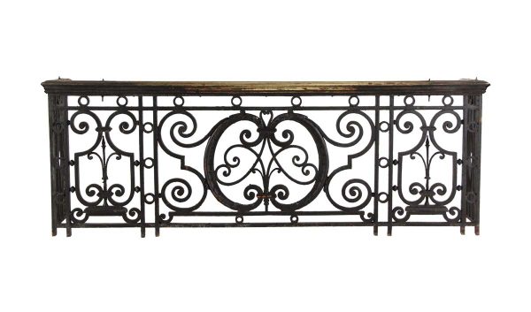 Balconies & Window Guards - Antique Cast Iron 8 ft Balcony with Bronze Bannister