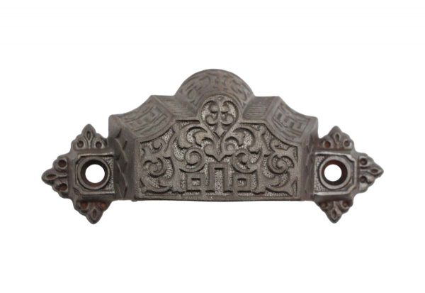 Cabinet & Furniture Pulls - Antique 4.25 in. Cast Iron Victorian Bin Pull