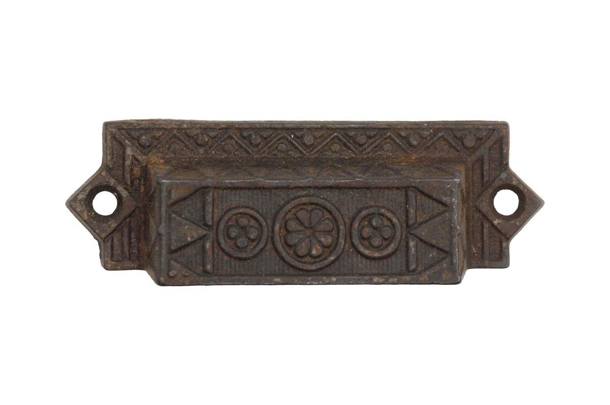 Antique 4.5 in. Aesthetic Cast Iron Bin Pull | Olde Good Things