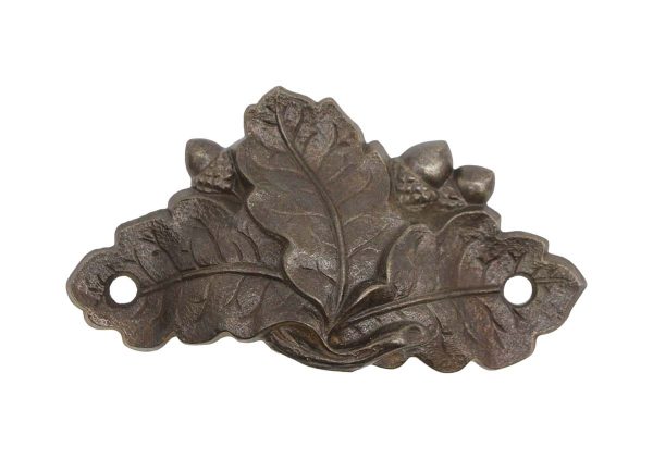 Cabinet & Furniture Pulls - Antique Cast Iron Acorn & Leaves Cup Pull