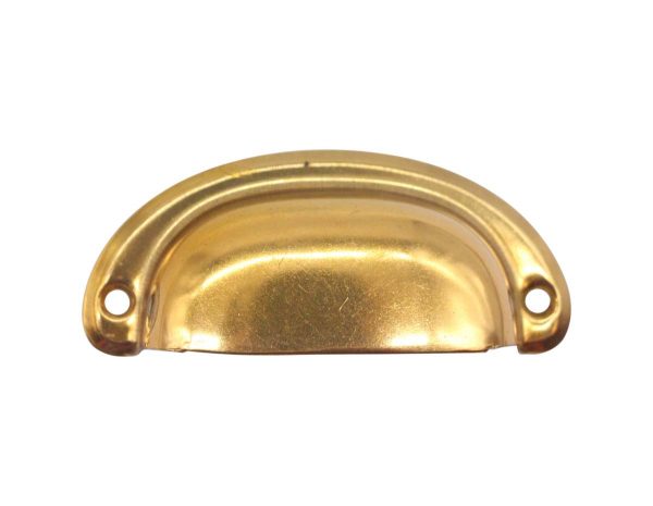 Cabinet & Furniture Pulls - Old New Polished Brass Russwin Drawer Cup Bin Pull
