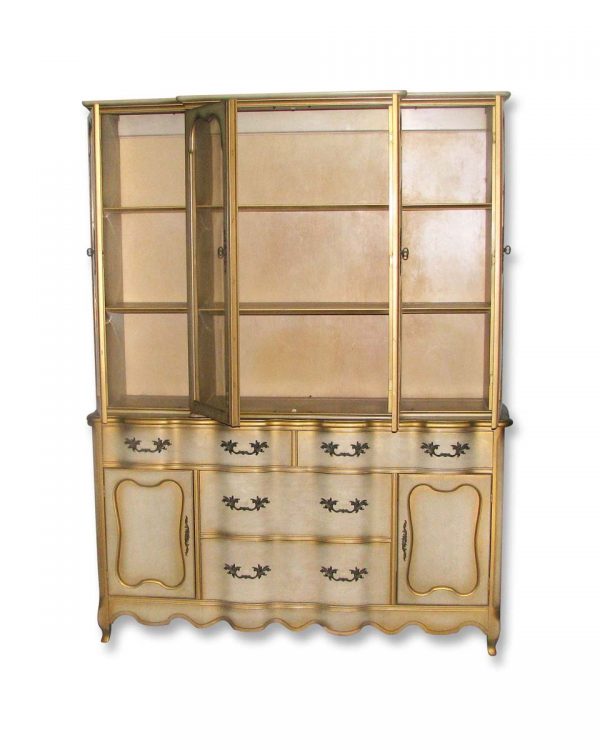 Cabinets - Vintage French Provincial Breakfront Cabinet