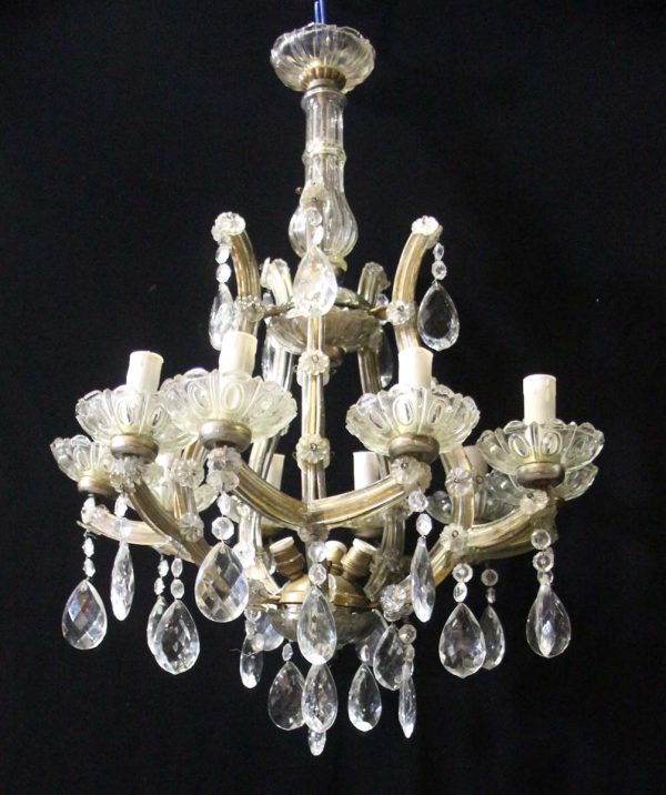 Chandeliers - Antique 10 Arm Marie Therese Crystal Chandelier