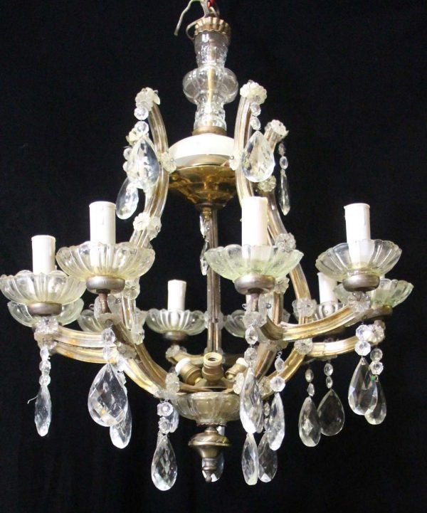 Chandeliers - Antique Crystal 10 Arm Antique Marie Therese Chandelier