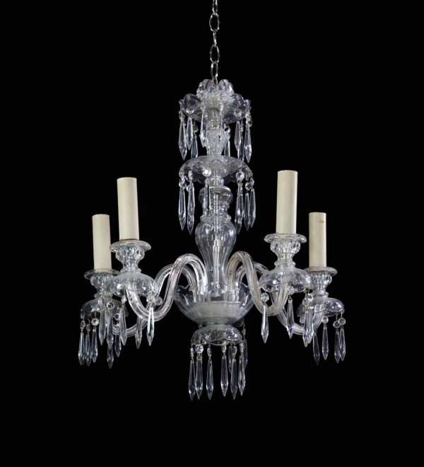 Chandeliers - Antique Traditional 5 Arm Clear Crystal Chandelier